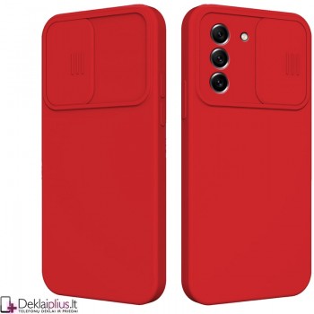 Švelnus guminis dėklas su kameros apsauga - raudonas (Samsung S21 Fe)